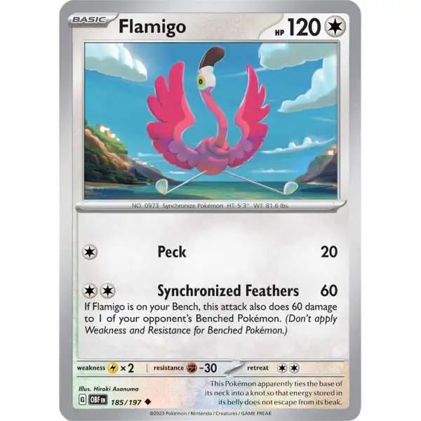 Pokemon Trading Card Game Obsidian Flames Uncommon Flamigo #185