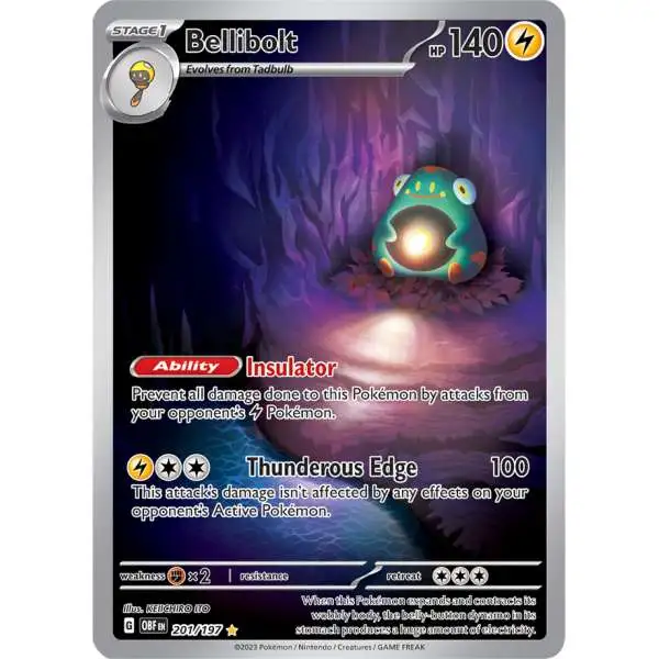 Pokemon Trading Card Game Obsidian Flames Illustration Rare Bellibolt #201