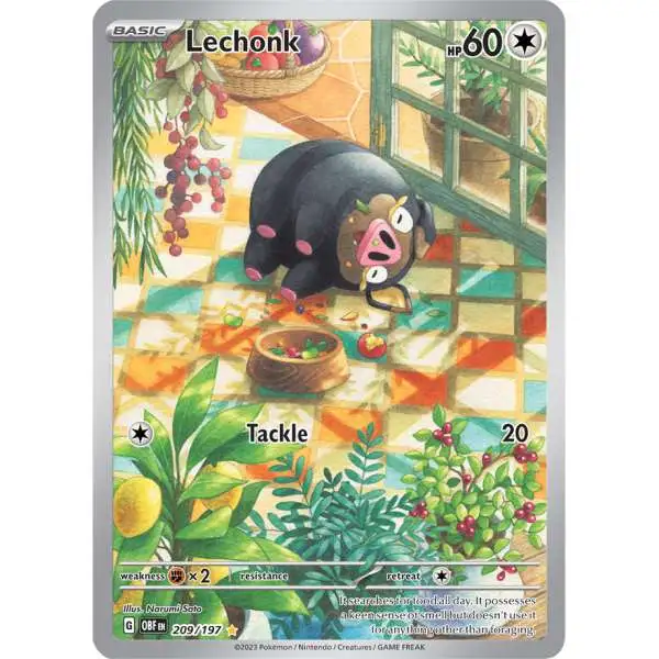 Pokemon Trading Card Game Obsidian Flames Illustration Rare Lechonk #209 [Illustration Rare]