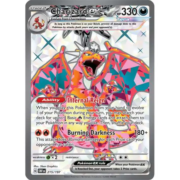 Pokemon Trading Card Game Obsidian Flames Ultra Rare Charizard ex #215