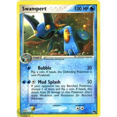 Pokemon Trading Card Game Organized Play Series 1 Holo Rare Swampert #5 [Damaged]