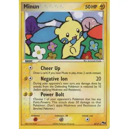 Pokemon Trading Card Game Organized Play Series 3 Holo Rare Minun #4 [Moderately Played]