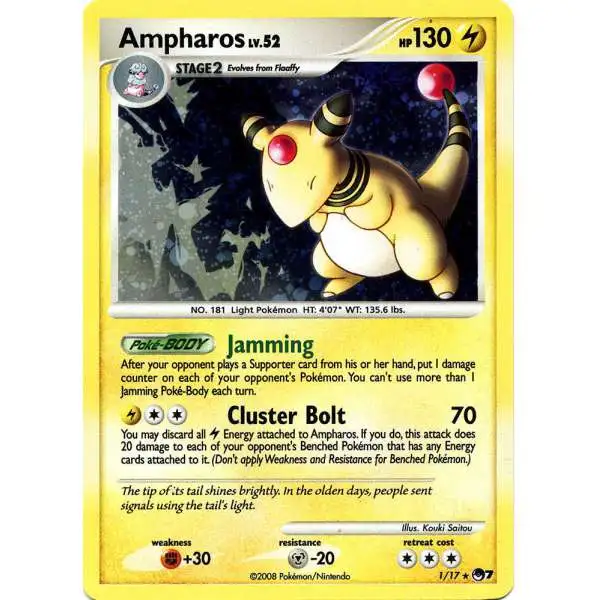 Pokemon Trading Card Game Organized Play Series 7 Holo Rare Ampharos #1 [Moderately Played]