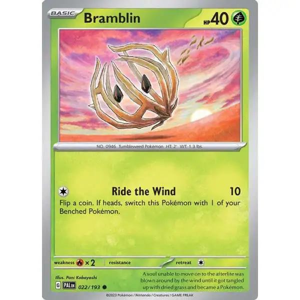 Pokemon Trading Card Game Paldea Evolved Common Bramblin #22