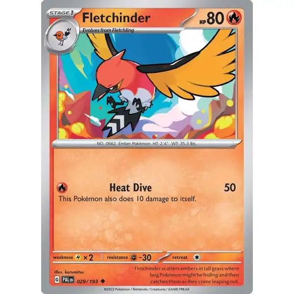 Pokemon Trading Card Game Paldea Evolved Uncommon Fletchinder #29