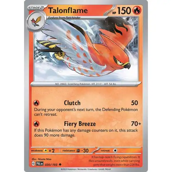 Pokemon Trading Card Game Paldea Evolved Uncommon Talonflame #30
