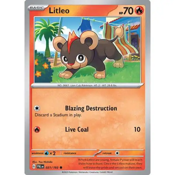 Pokemon Trading Card Game Paldea Evolved Common Litleo #31