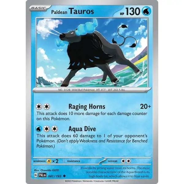 Pokemon Trading Card Game Paldea Evolved Uncommon Paldean Tauros #41