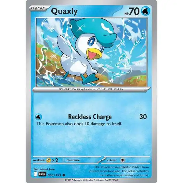 Pokemon Trading Card Game Paldea Evolved Common Quaxly #50