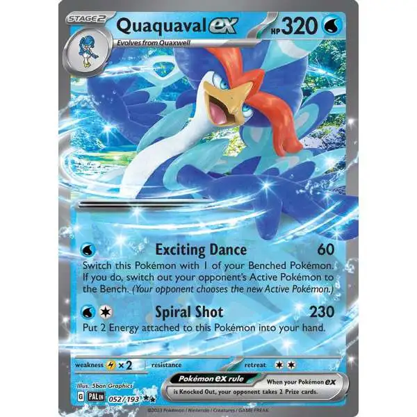 Pokemon Trading Card Game Paldea Evolved Double Rare Quaquaval ex #52