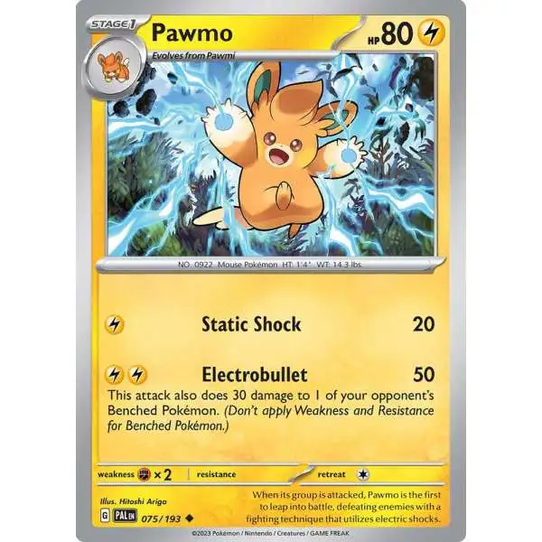 Pokemon Trading Card Game Paldea Evolved Uncommon Pawmo #75