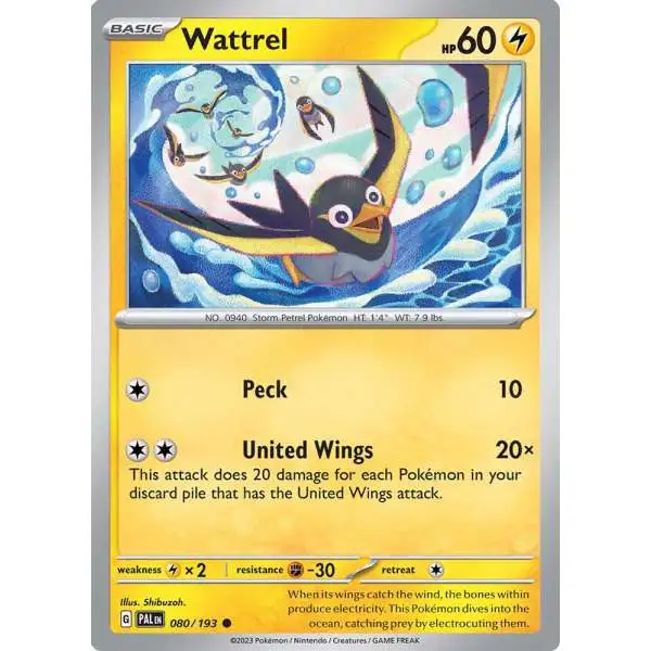 Pokemon Trading Card Game Paldea Evolved Common Wattrel #80