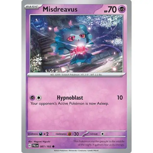 Pokemon Trading Card Game Paldea Evolved Common Misdreavus #87