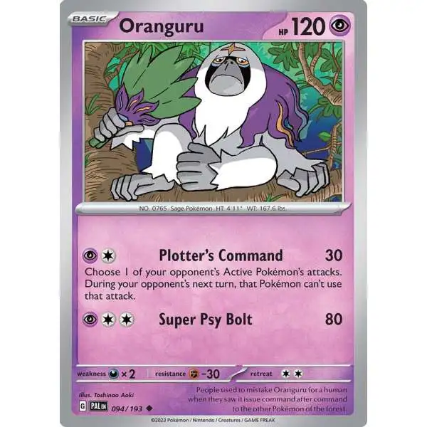 Pokemon Trading Card Game Paldea Evolved Uncommon Oranguru #94