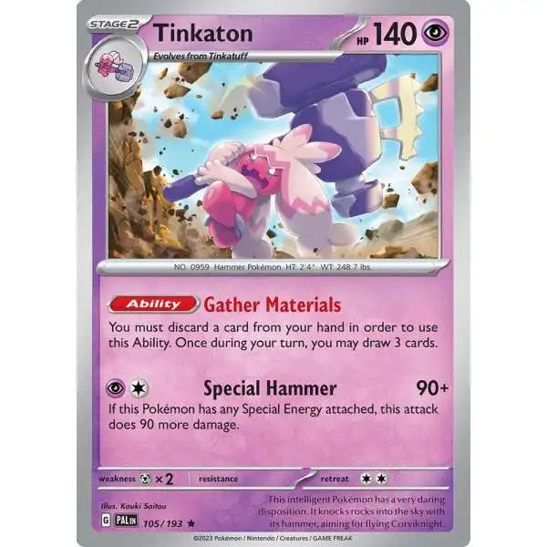 Pokemon Trading Card Game Paldea Evolved Rare Tinkaton #105