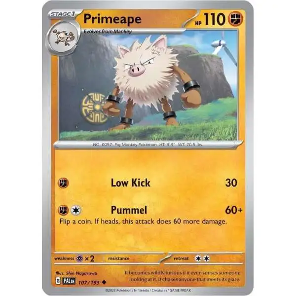 Pokemon Trading Card Game Paldea Evolved Uncommon Primeape #107 [Cosmos Holo]