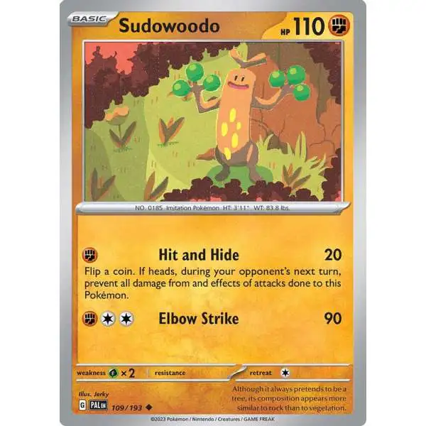 Pokemon Trading Card Game Paldea Evolved Uncommon Sudowoodo #109