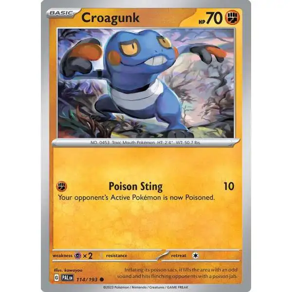 Pokemon Trading Card Game Paldea Evolved Common Croagunk #114