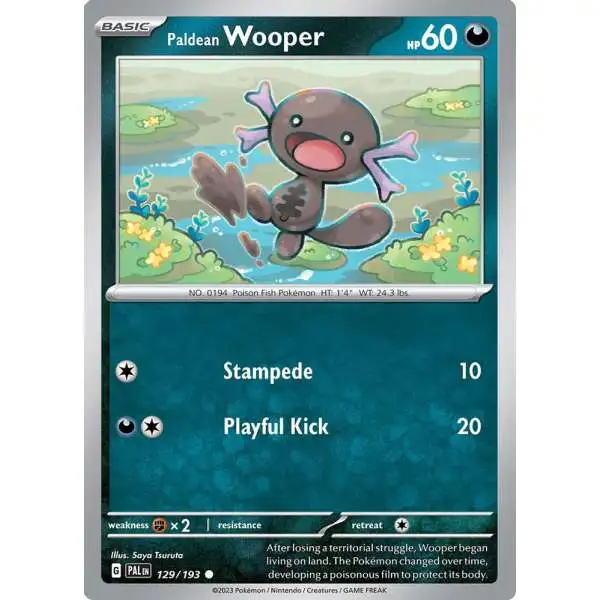 Pokemon Trading Card Game Paldea Evolved Common Paldean Wooper #129