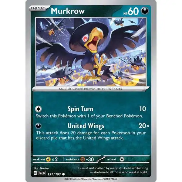 Pokemon Trading Card Game Paldea Evolved Common Murkrow #131