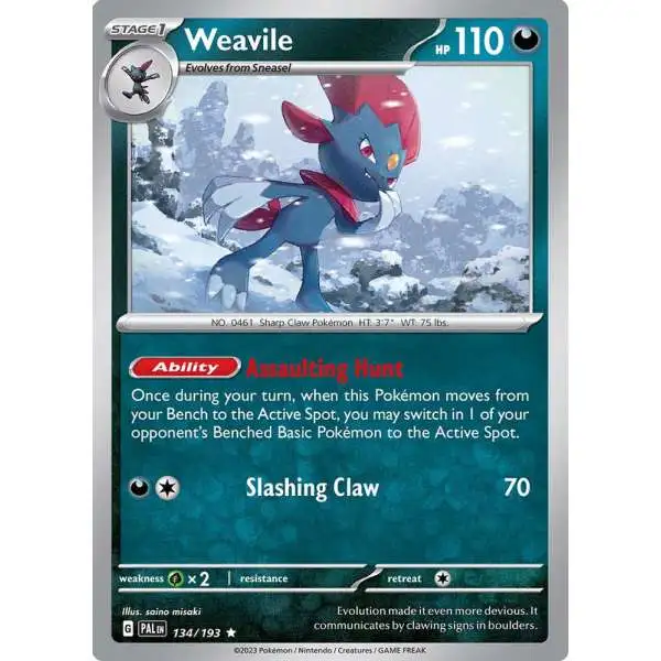 Pokemon Trading Card Game Paldea Evolved Rare Weavile #134