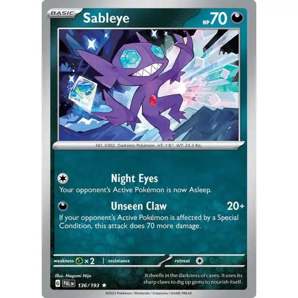 Pokemon Trading Card Game Paldea Evolved Rare Sableye #136