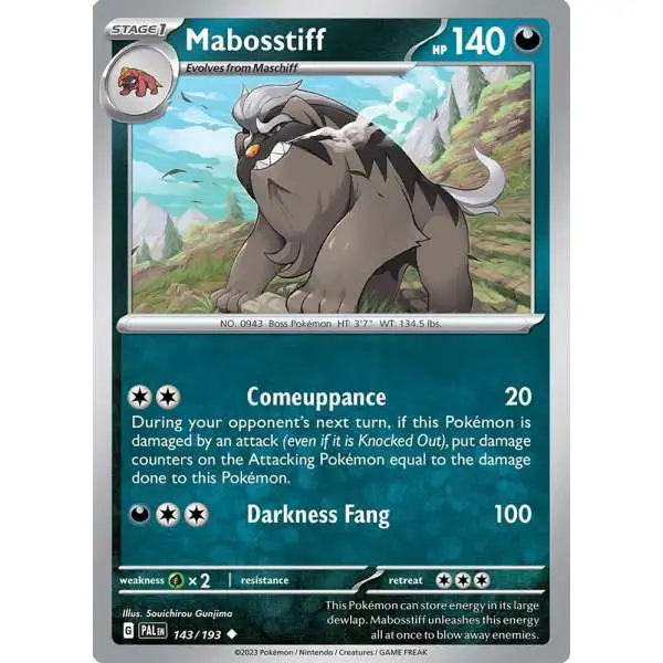 Pokemon Trading Card Game Paldea Evolved Uncommon Mabosstiff #143