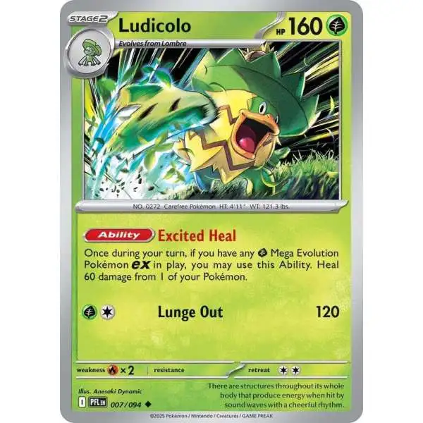 Pokemon Trading Card Game Phantasmal Flames Uncommon Ludicolo #7