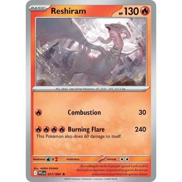 Pokemon Trading Card Game Phantasmal Flames Rare Reshiram #17