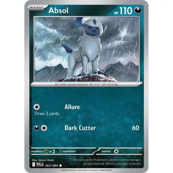 Pokemon Trading Card Game Phantasmal Flames Common Absol #63