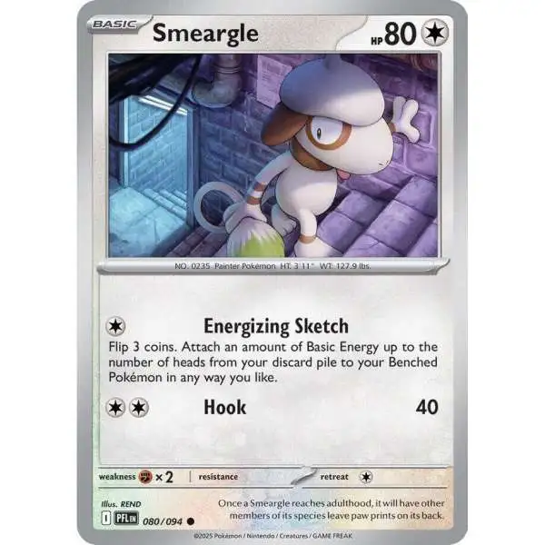 Pokemon Trading Card Game Phantasmal Flames Common Smeargle #80