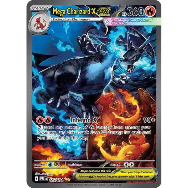 Pokemon Trading Card Game Phantasmal Flames Special Illustration Rare Mega Charizard X ex #125 [Lightly Played]