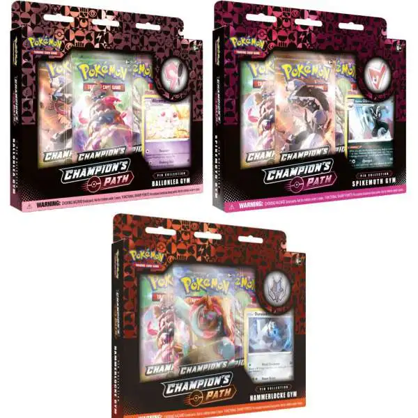 Pokemon Trading Card Game Champion's Path Hammerlocke Ballonlea & Spikemuth Gyms Set of 3 Pin Collections