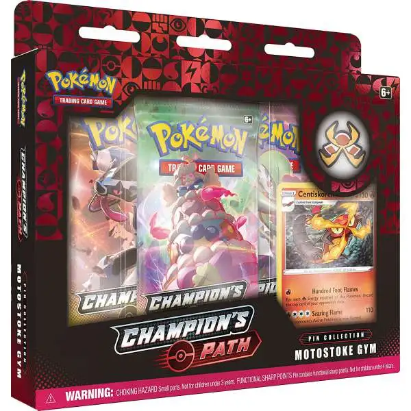 Pokemon Trading Card Game Champion's Path Motostoke Gym Pin Collection [3 Booster Packs, Promo Card & Pin]