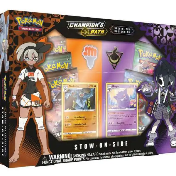 Pokemon Trading Card Game Champion's Path Stow-On-Side Special Pin Collection [5 Booster Packs, 2 Promo Cards & 2 Pins]