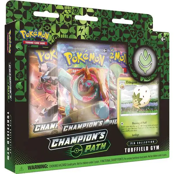 Pokemon Trading Card Game Champion's Path Turffield Gym Pin Collection [3 Booster Packs, Promo Card & Pin]