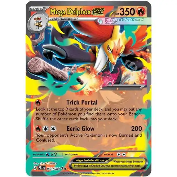 Pokemon Trading Card Game Mega Evolution Pitch Black Double Rare Mega Delphox ex #8