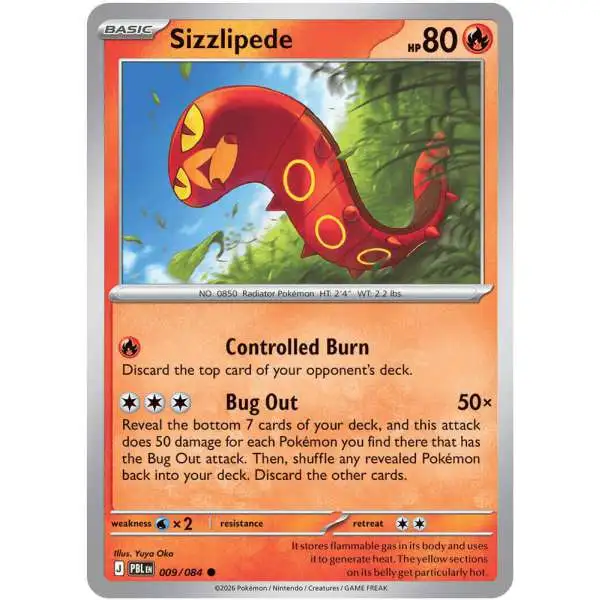 Pokemon Trading Card Game Mega Evolution Pitch Black Common Sizzlipede #9