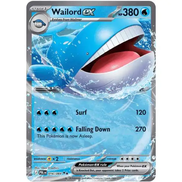 Pokemon Trading Card Game Mega Evolution Pitch Black Double Rare Wailord ex #16