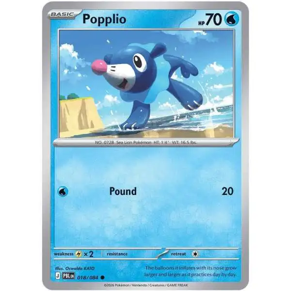 Pokemon Trading Card Game Mega Evolution Pitch Black Common Popplio #18