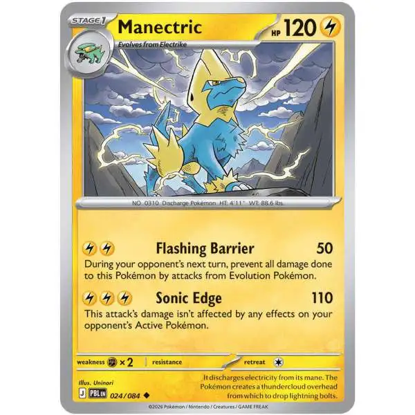 Pokemon Trading Card Game Mega Evolution Pitch Black Uncommon Manectric - 024/084 #24
