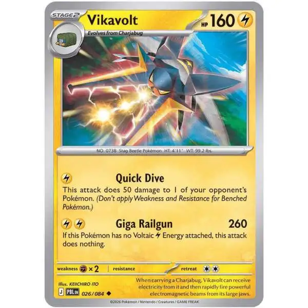 Pokemon Trading Card Game Mega Evolution Pitch Black Uncommon Vikavolt #26