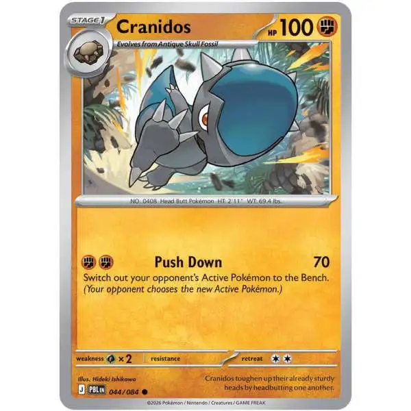 Pokemon Trading Card Game Mega Evolution Pitch Black Common Cranidos #44