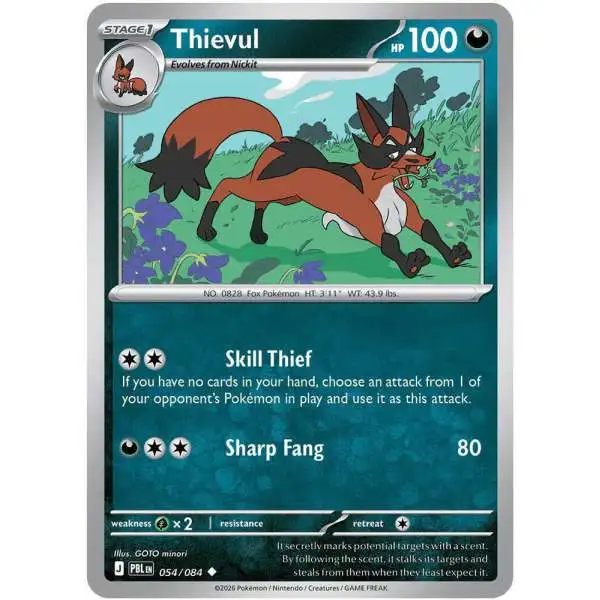 Pokemon Trading Card Game Mega Evolution Pitch Black Uncommon Thievul - 054/084 #54