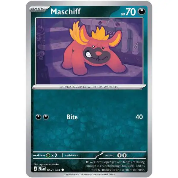 Pokemon Trading Card Game Mega Evolution Pitch Black Common Maschiff #57
