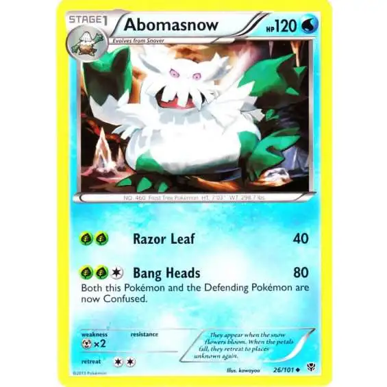Pokemon Black & White Plasma Blast Uncommon Abomasnow #26