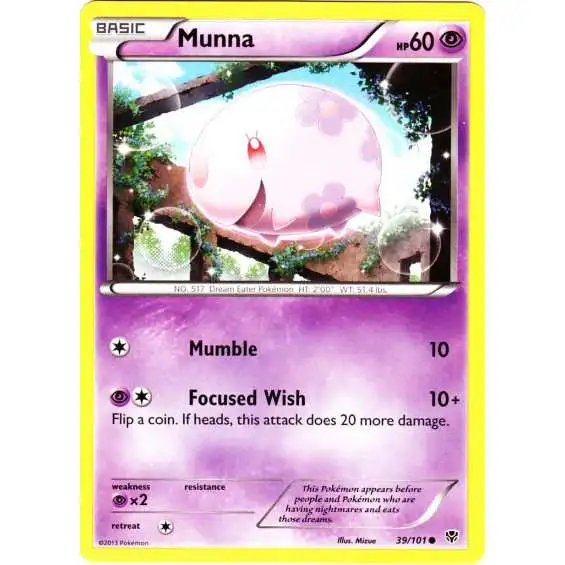 Pokemon Black & White Plasma Blast Common Munna #39