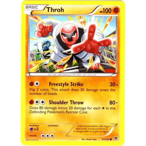 Pokemon Black & White Plasma Blast Common Throh #51