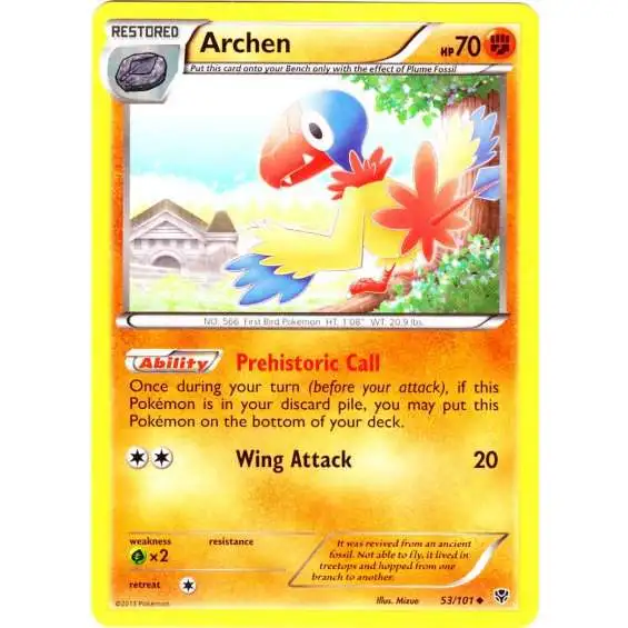 Pokemon Black & White Plasma Blast Uncommon Archen #53