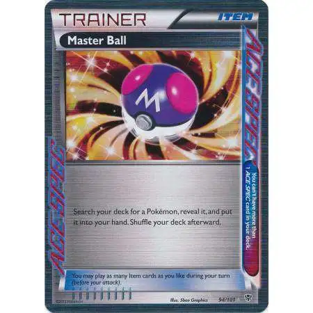 Pokemon Black & White Plasma Blast Holo Rare Master Ball #94 [Lightly Played]